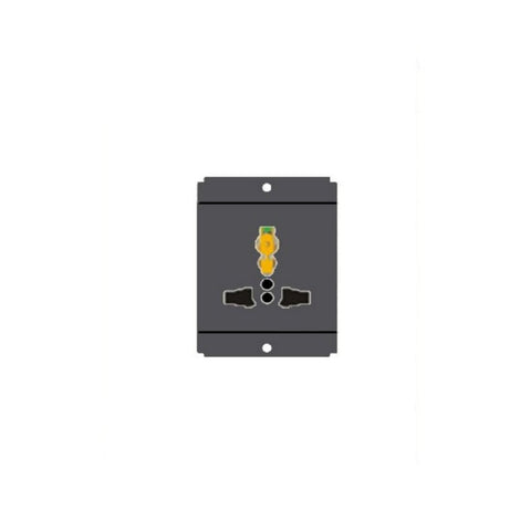 Norisys Square Series 3 Pin Shuttered Socket (Flat) 2Module S7531 .23